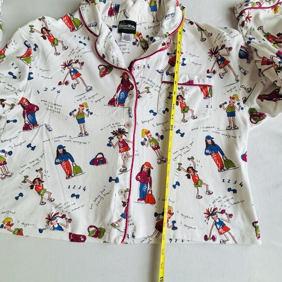 ROCKETWEAR Pajamas 2 Pc Brushed Cotton Exercise Gals Print Women’s Jr Size M - Picture 10 of 12